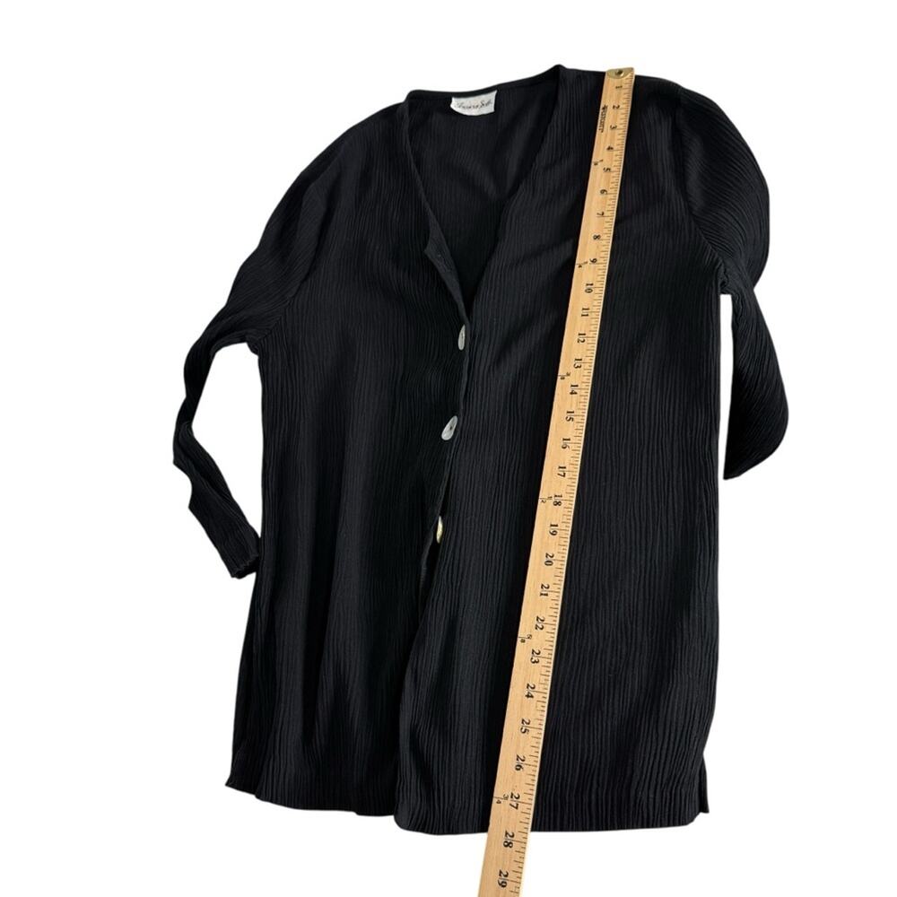 Vintage Jessica Scott Black Button Front Cardigan Women's Size Medium - Picture 6 of 9